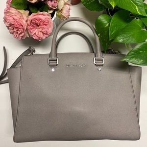Michael Kors gray tote bag